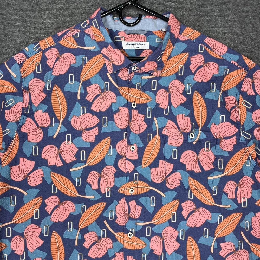 Tommy Bahama Shirt Mens 3XL Nova Wave Artist Series 2024 Seersucker Floral